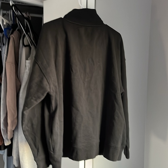 J. Crew 1/4 Zip Oversized Black Boyfriend Pullover, NWOT - Picture 5 of 5